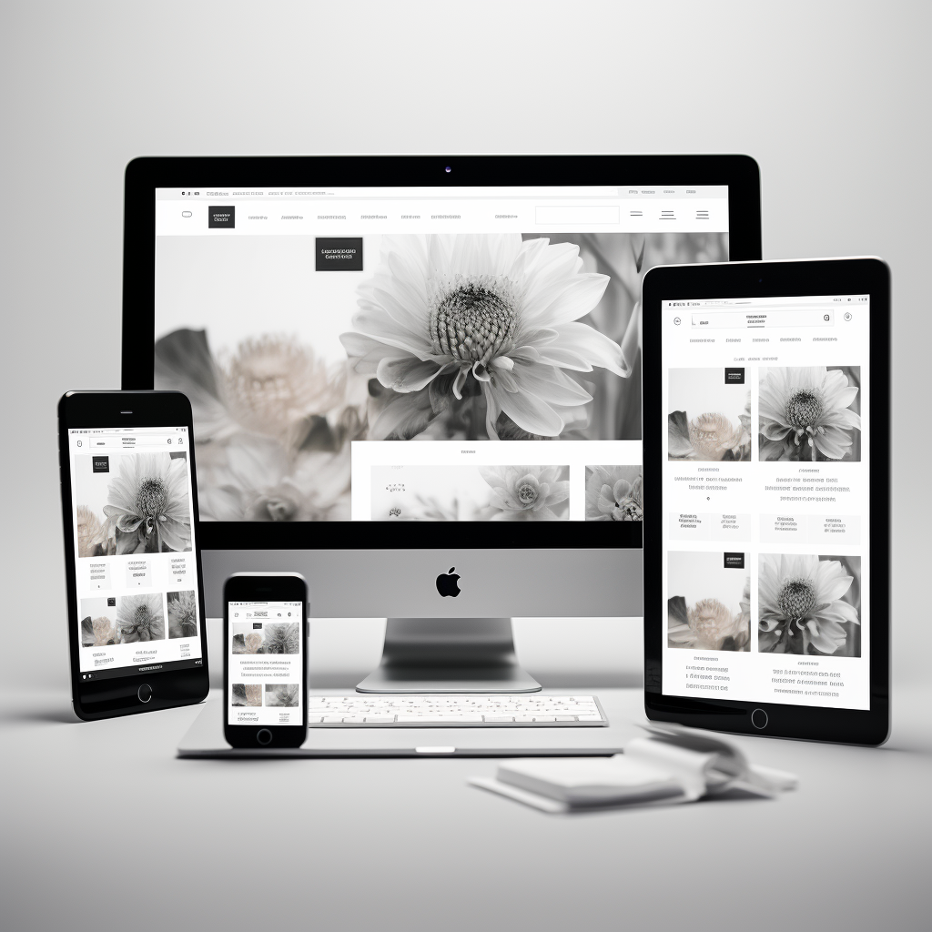 Wedding florist website wireframes