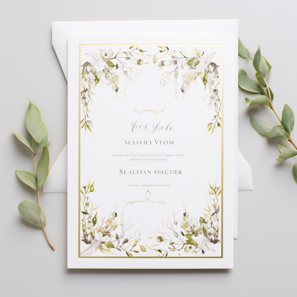 Subtle floral wedding invitation