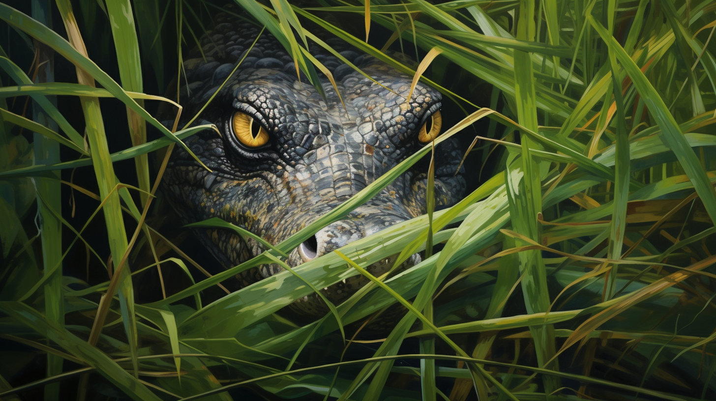 Florida Everglades Alligator with Red Eyes