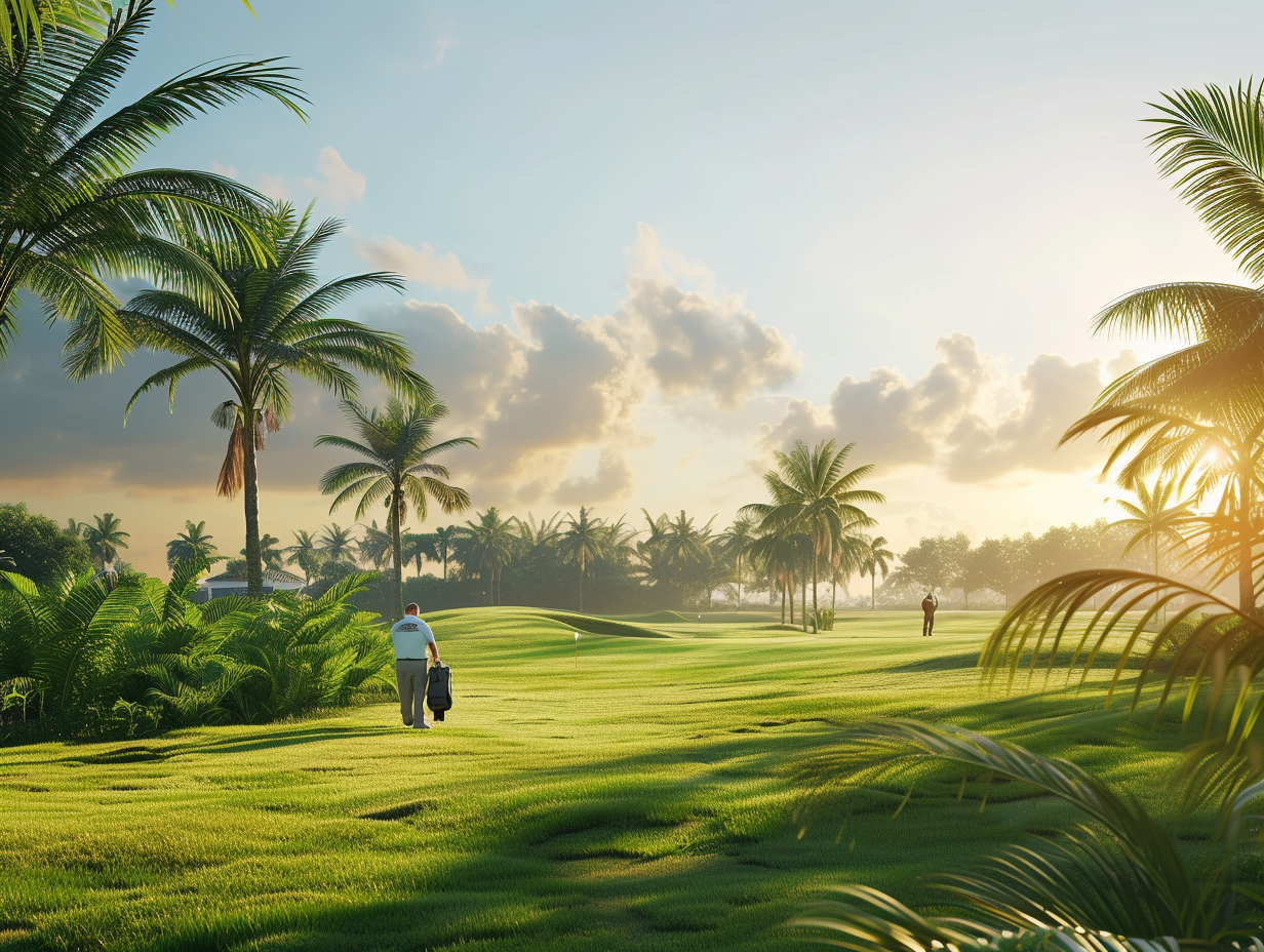 Florida Golf Course with Palm Trees