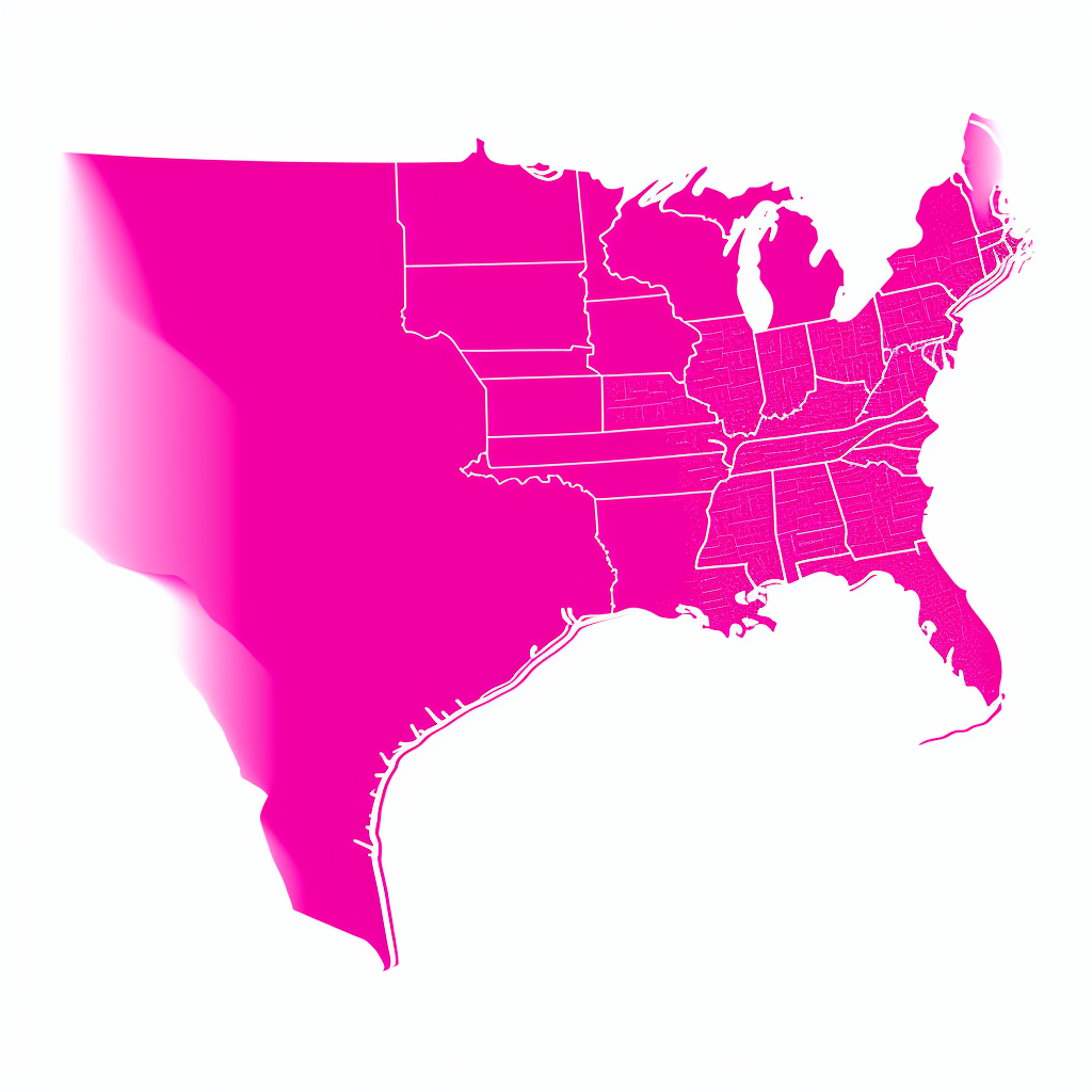 Hot Pink Florida Map