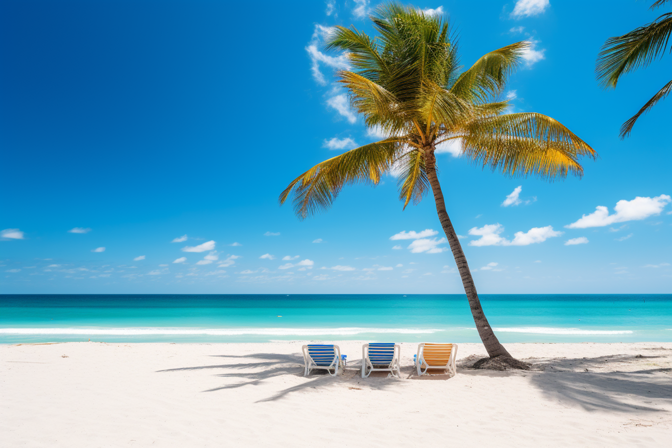 Beautiful Florida Beach with Palm Trees