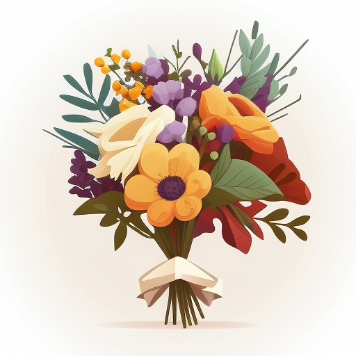 Simple flower bouquet flat icon