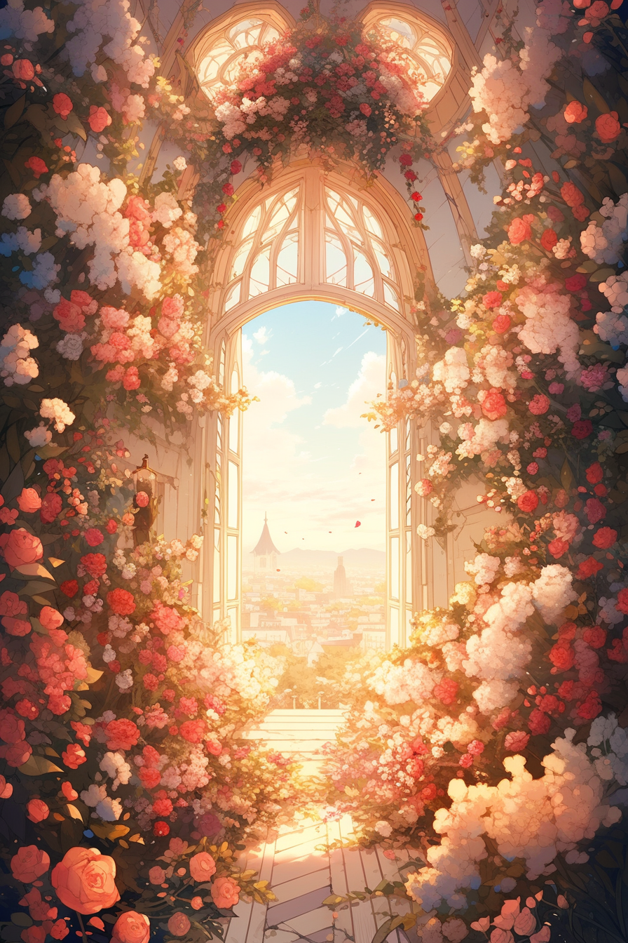 Delicate and Beautiful Flower-Filled Room