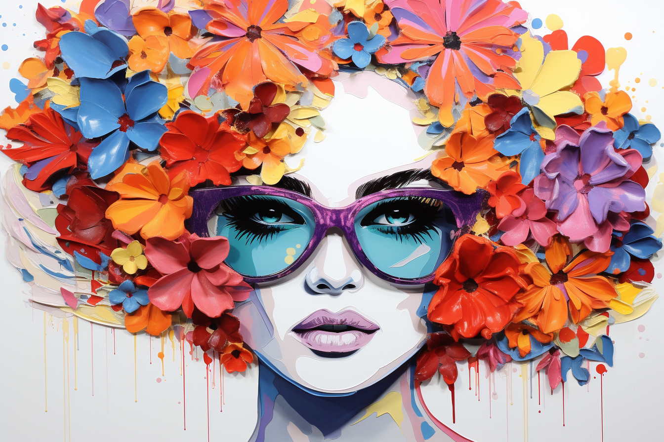 Colorful flower modern painting by Oliver Gal