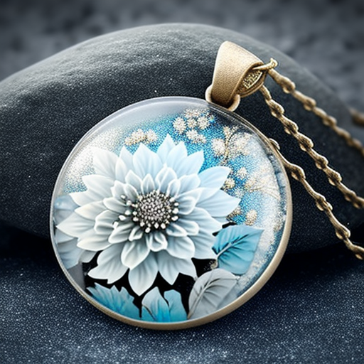 Beautiful flower necklace with winter theme