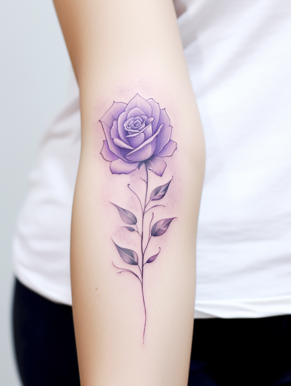 One-color flower tattoo design