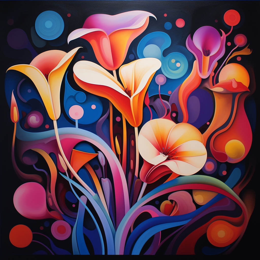 Colorful abstract flower art