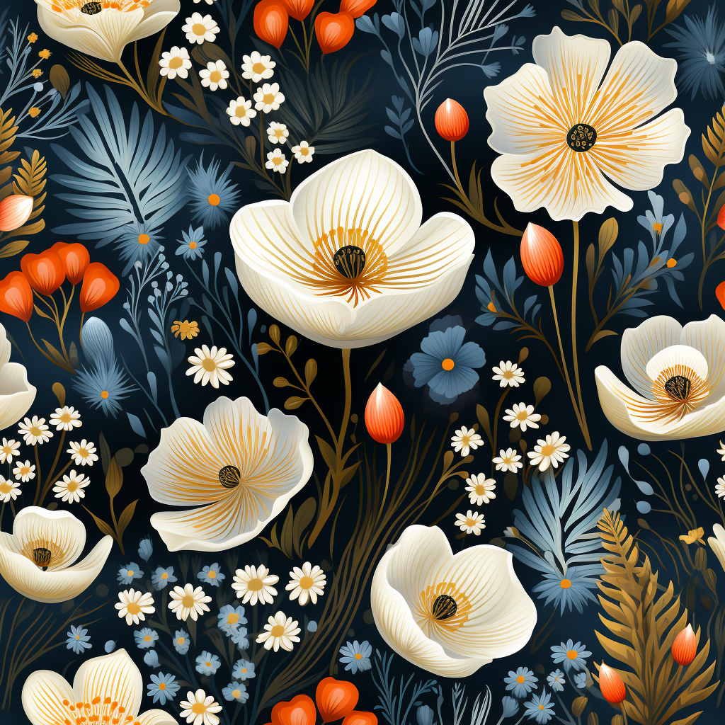 Colorful flowers pattern design