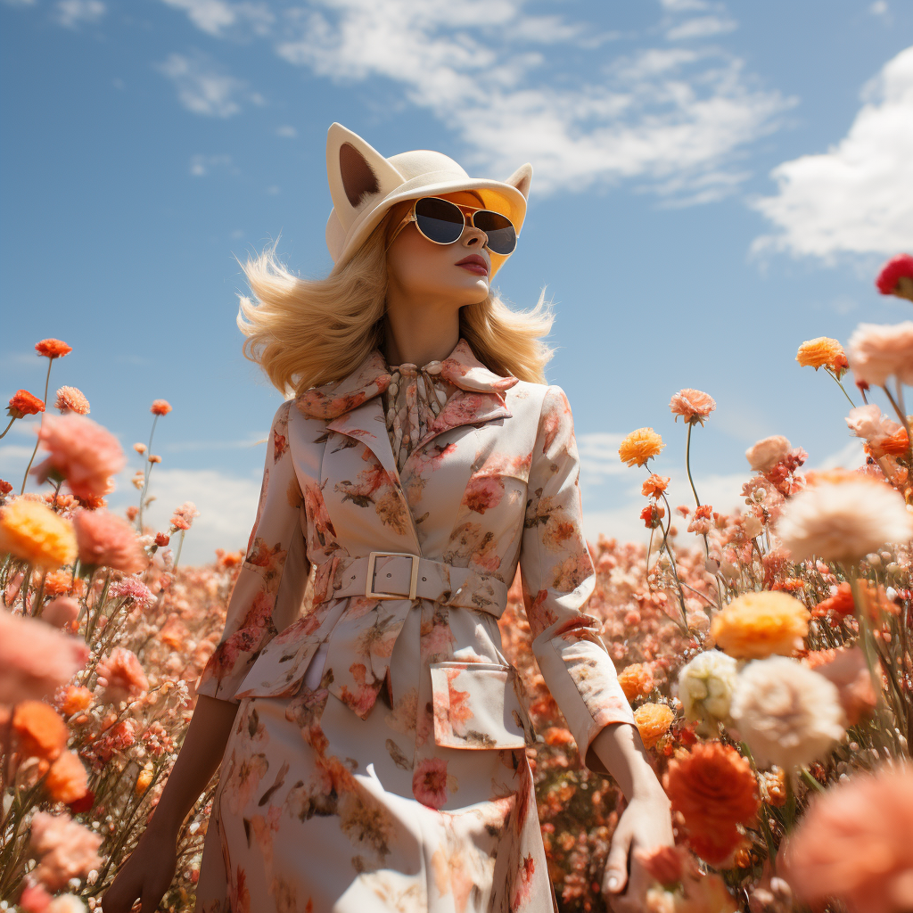 Beautiful woman in kimono with fox mask