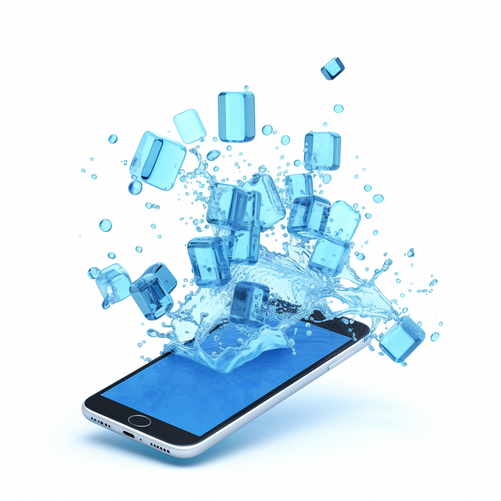 Phone with Water 3D Cubes