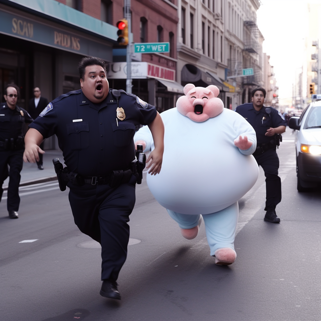 Humorous image of Gabriel Iglesias running from the police