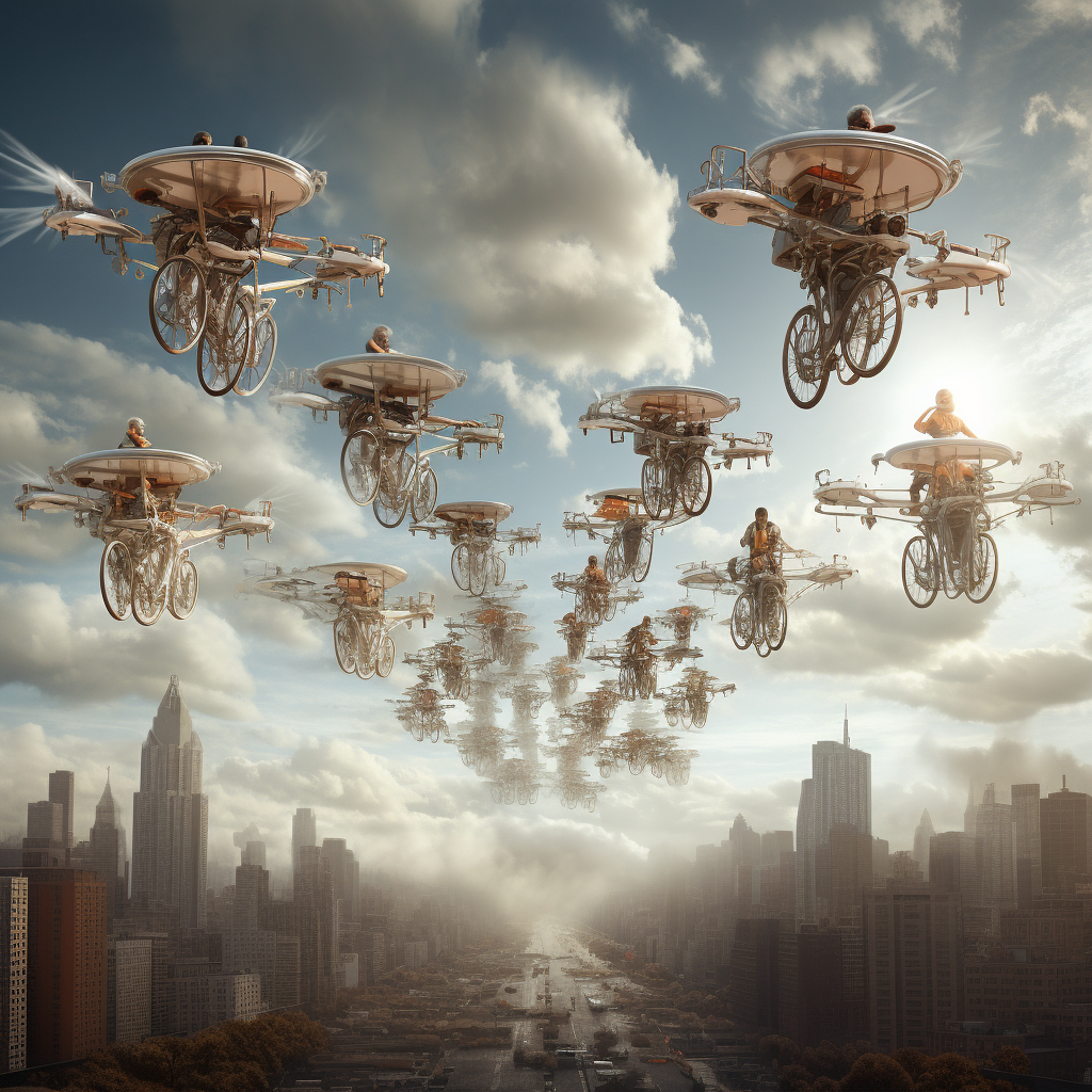 Flying bicycles in New York City