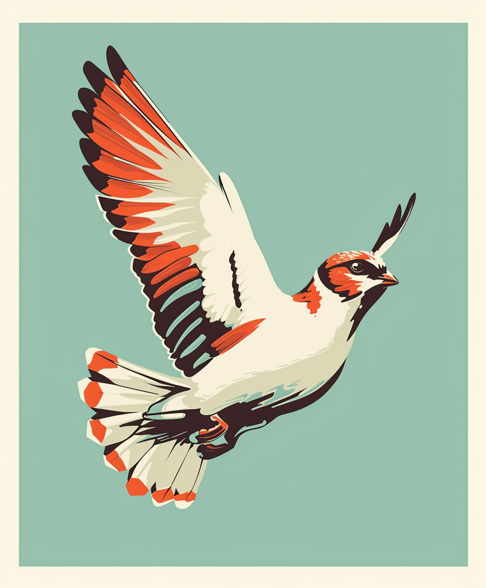 Flying Bird Comic Art Poster