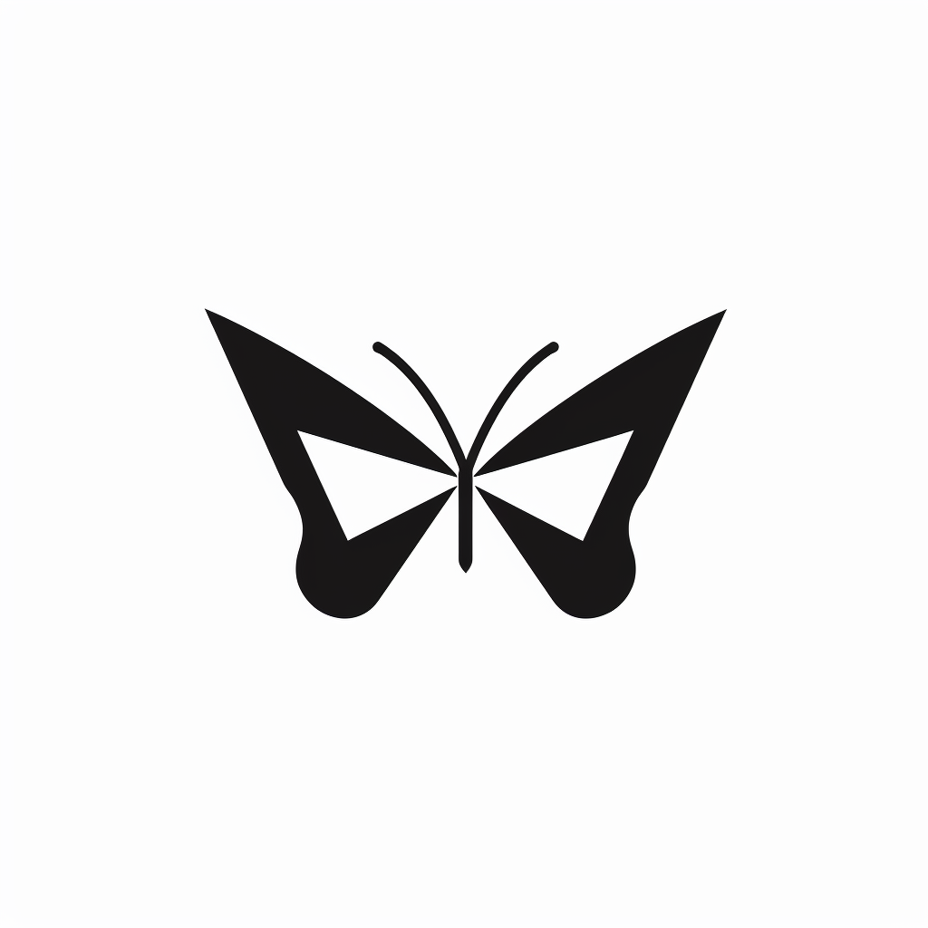 Minimalistic flying butterfly icon