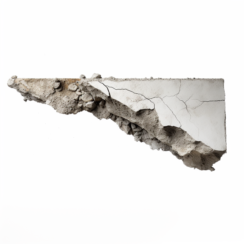 Reinforced Concrete Fragment in Mid-Air