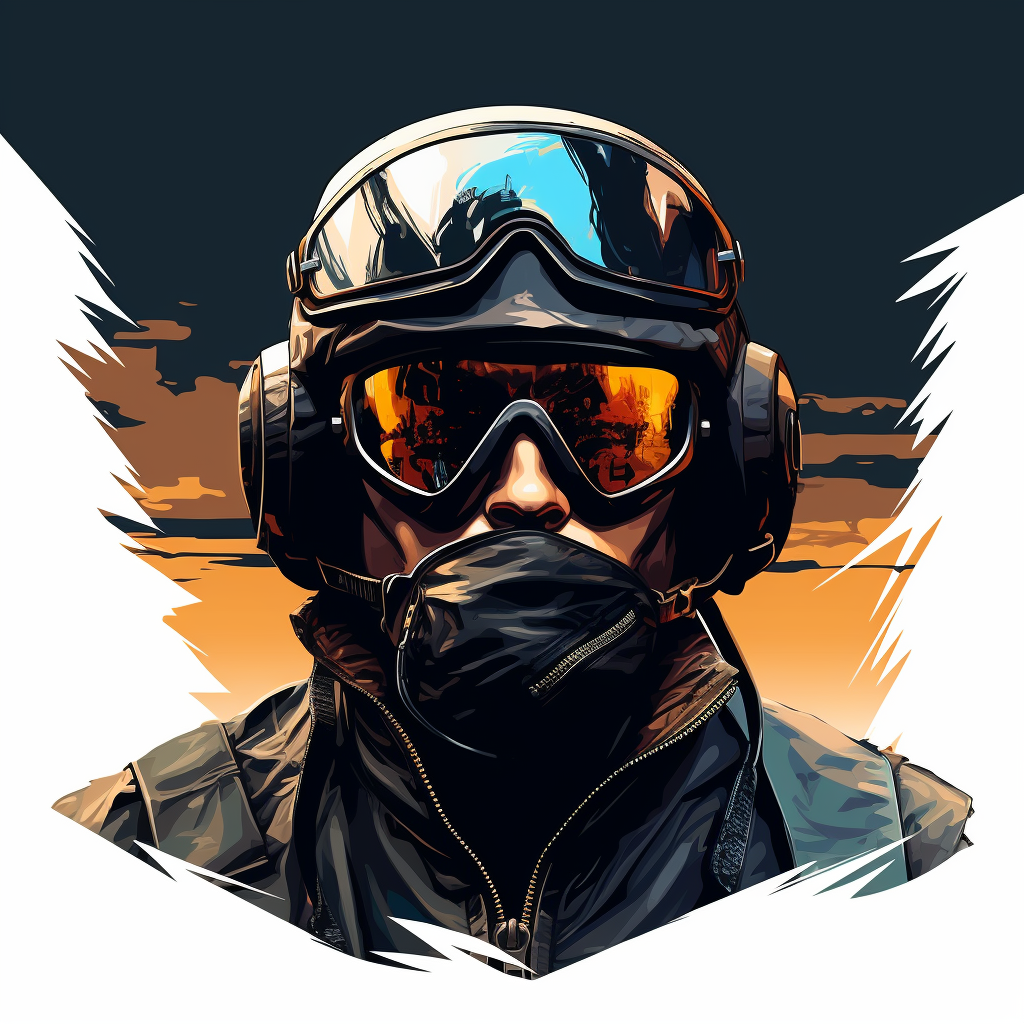 Jet Flying Poster with Masked Face