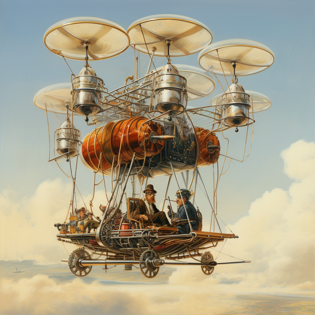 Flying Machine with Turbines as Feet