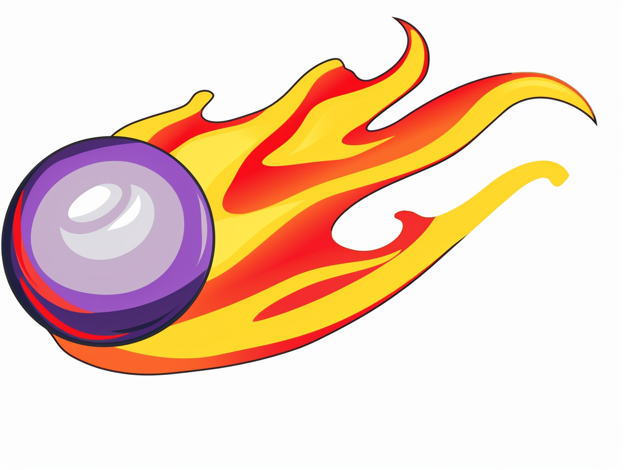 Purple ball with trailing flames