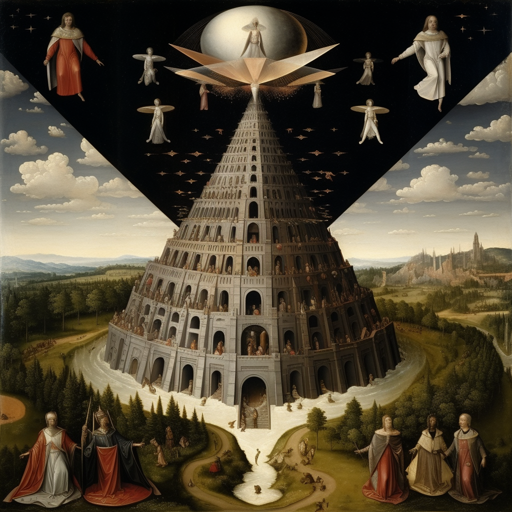 Flying Pyramid Painting by Memling: Vanity and Salvation