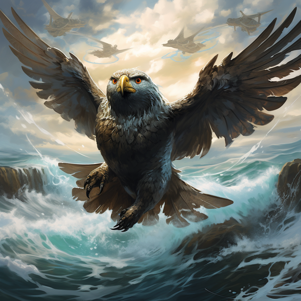 Flying Seal Huge Wings Fantasy Art