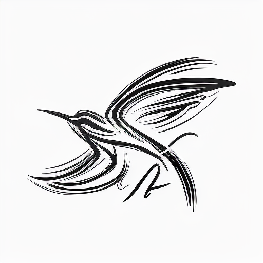 Bold flying swiflet logo sketch