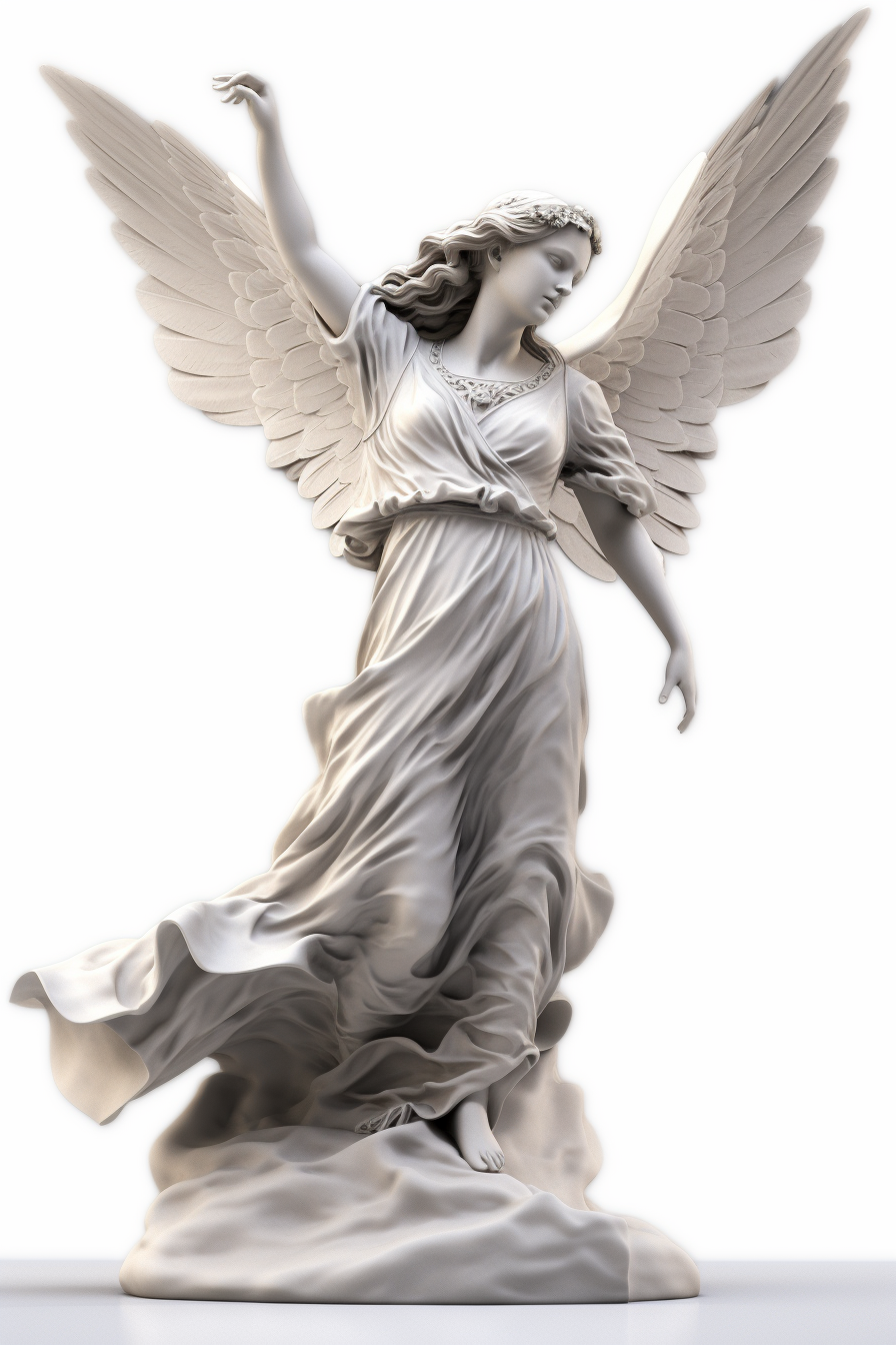 Statue of Woman with Wings Flying