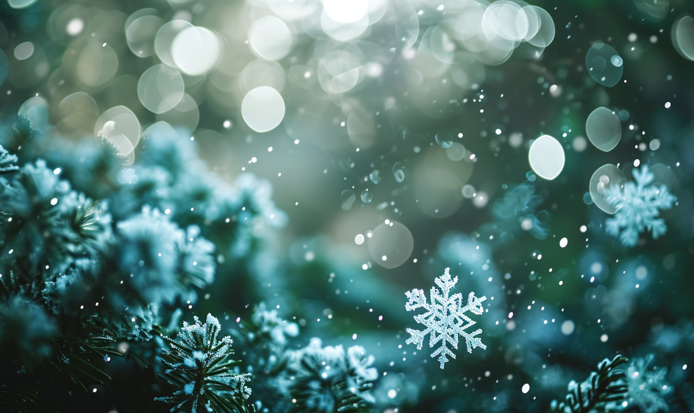 Festive Christmas Background with Snowflakes