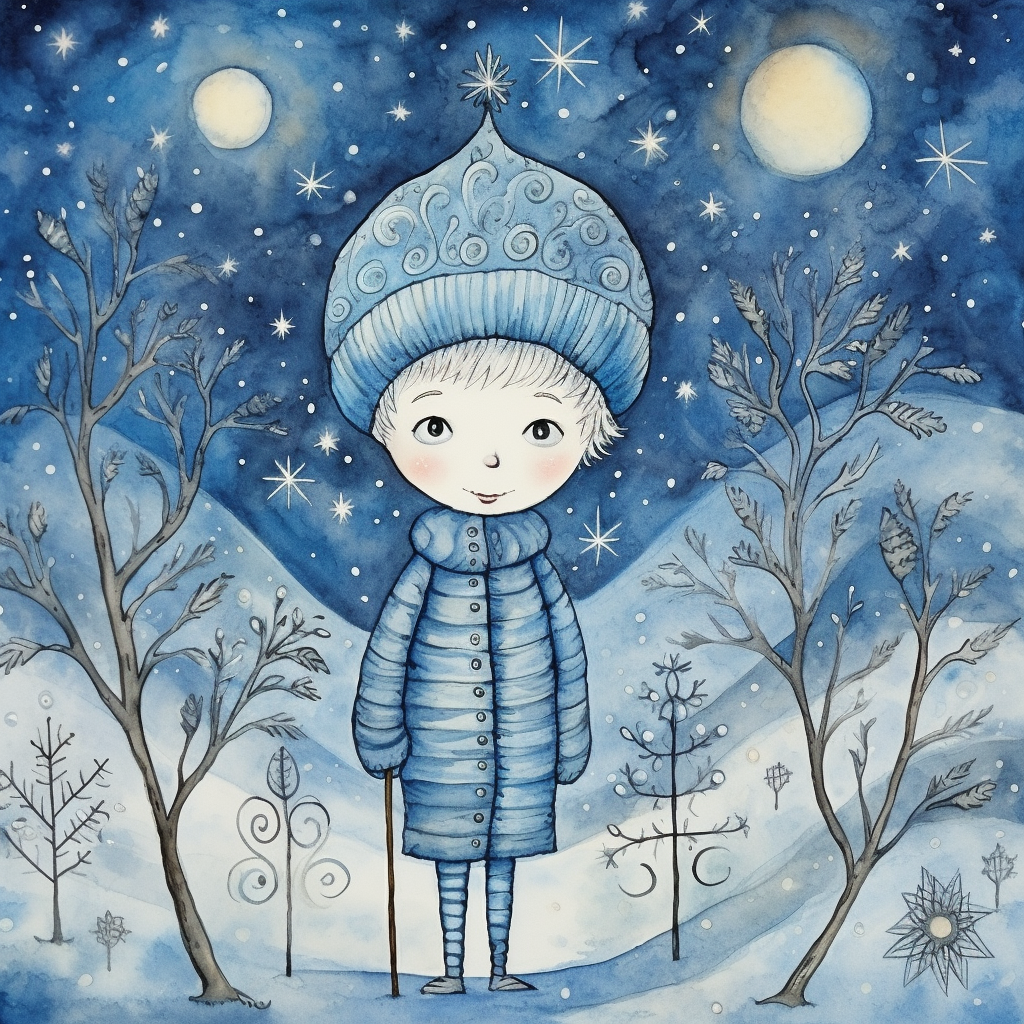 Colorful Christmas Jack Frost artwork