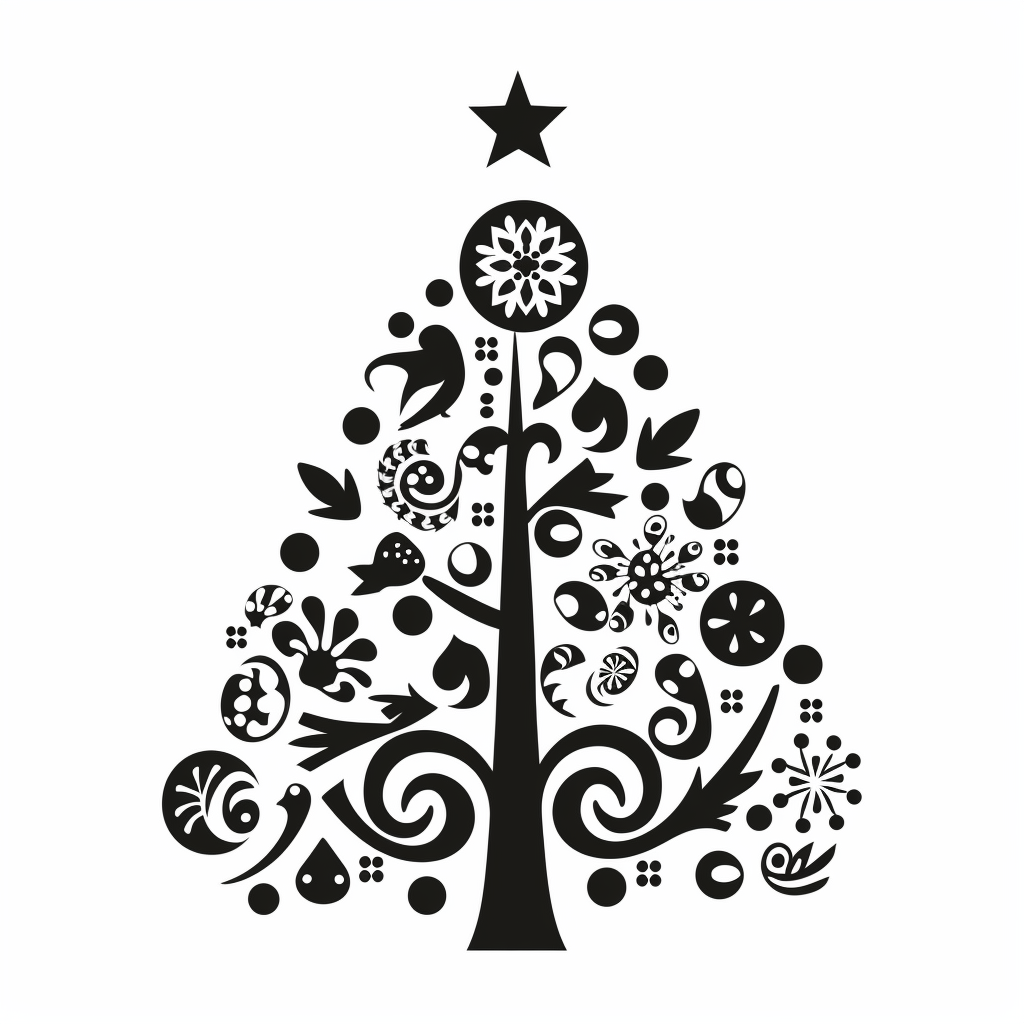 Festive Christmas Tree Silhouette Decoration