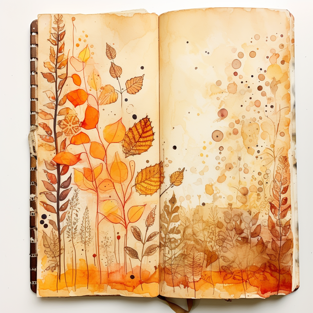 Folk art fall foliage journal