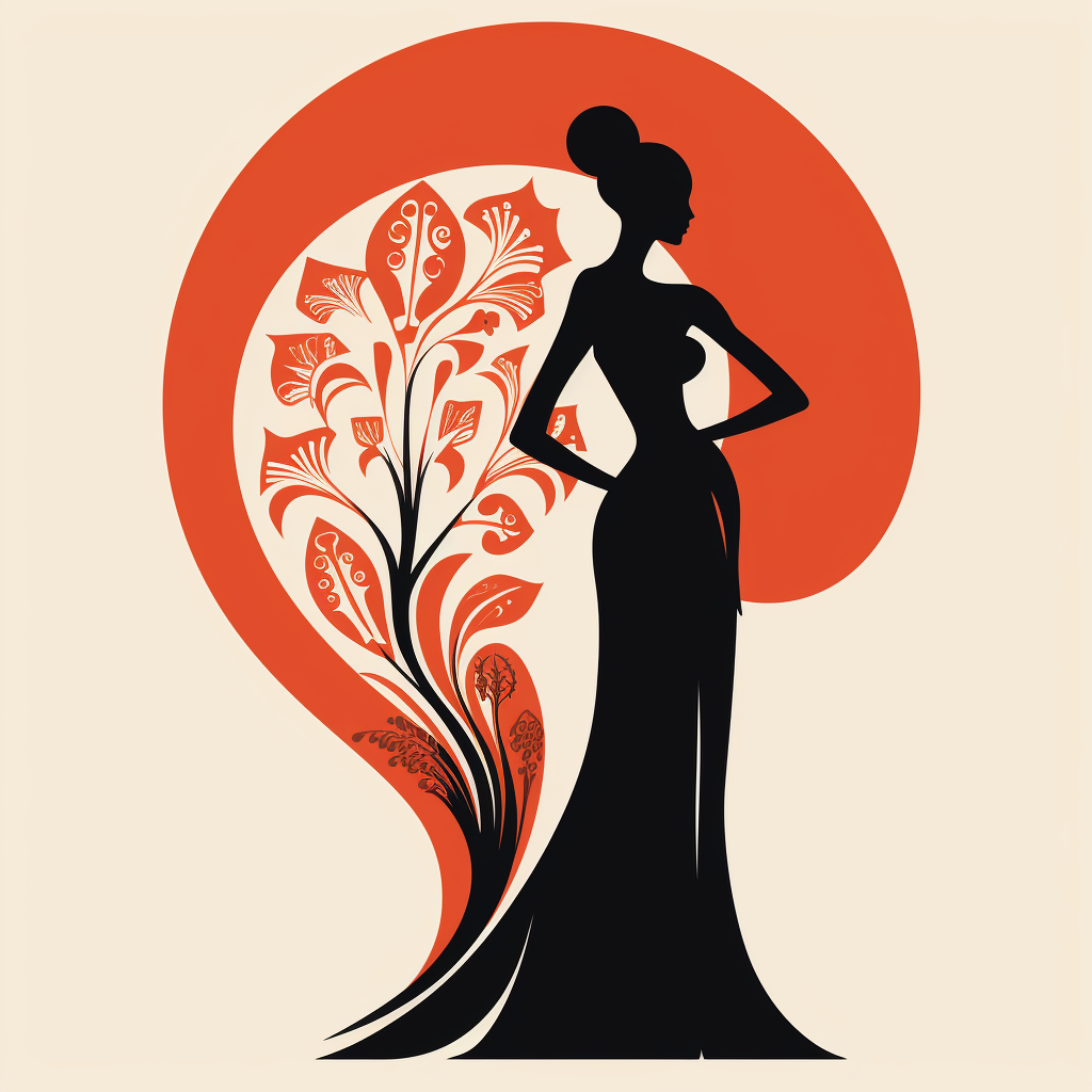 Woman Silhouette Folk Poster Art