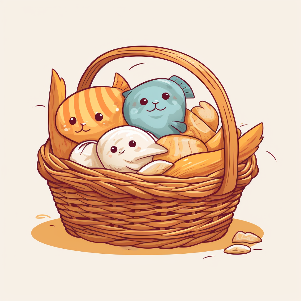 Bread and Fish in Basket