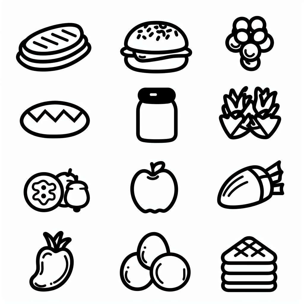 Food Allergy UX Icons Outline