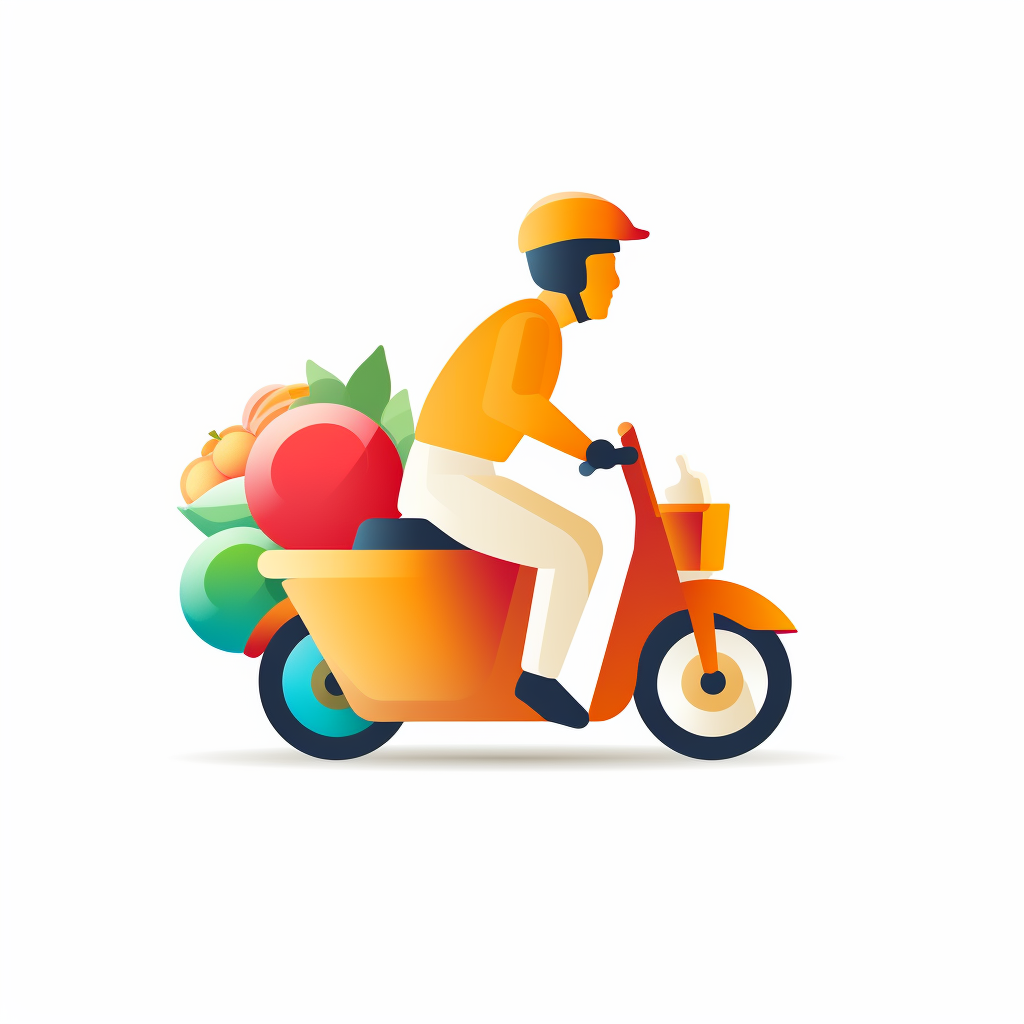 Food Delivery Logo on White Background