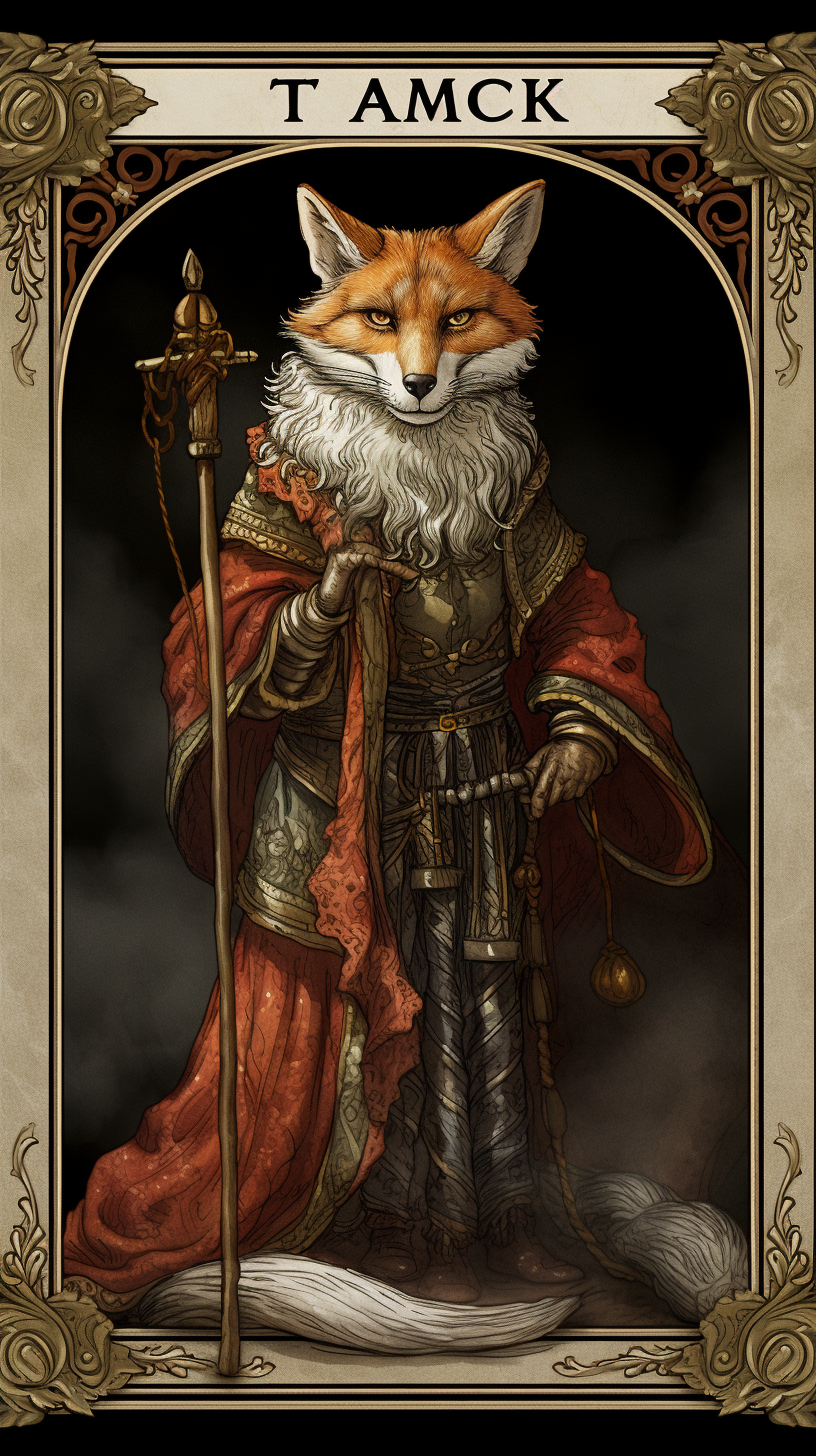 The Fool Tarot Card image with Magick Fox Person