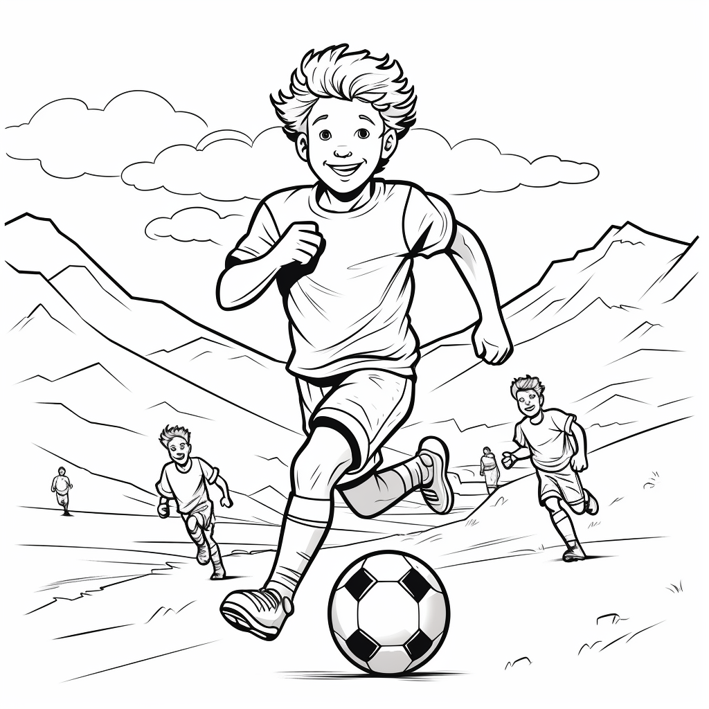 Sport Football Coloring Book Prompt - 2Moons.ai