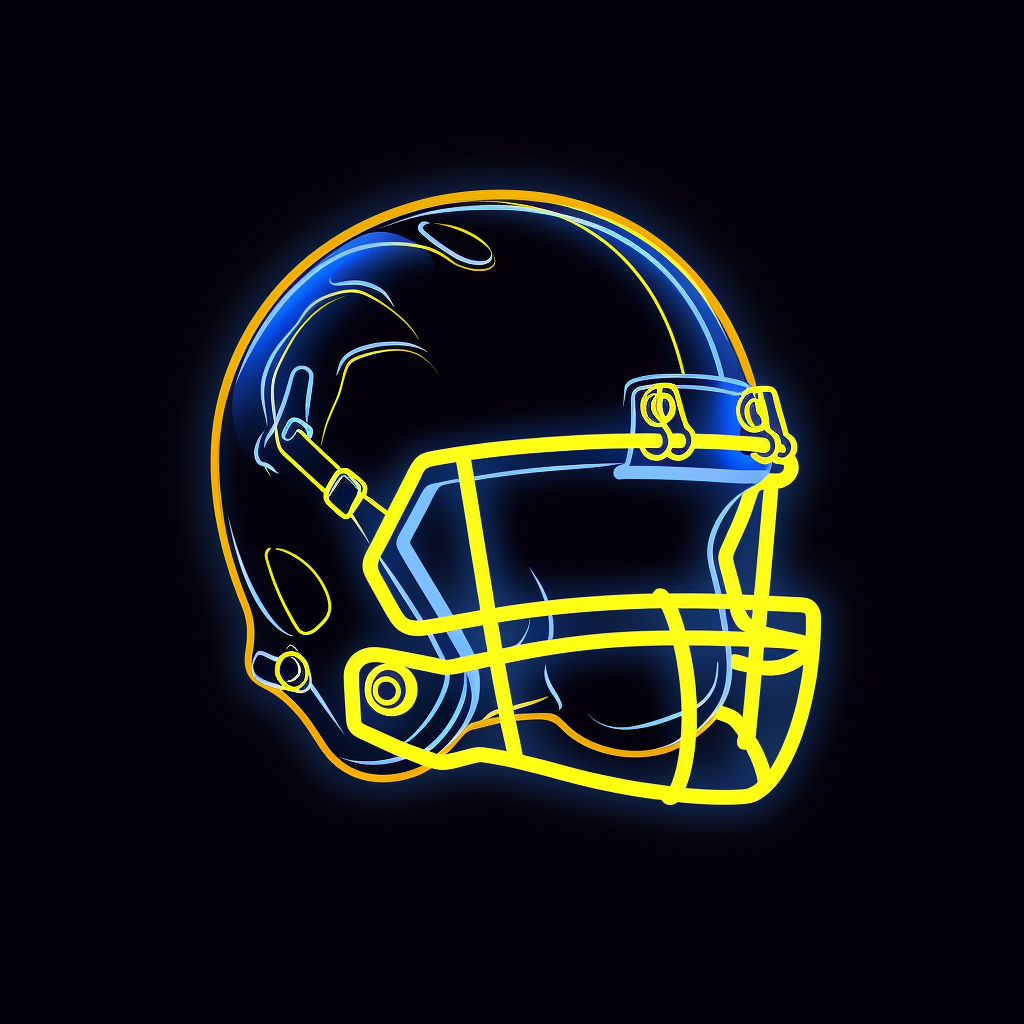 Football helmet with neon lines