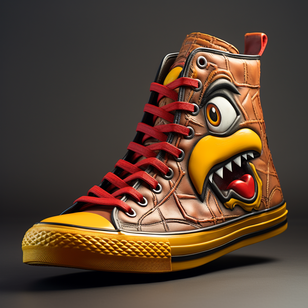 Anthropomorphic high top shoe football mascot