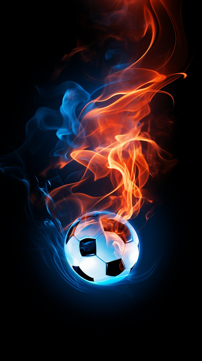 Football smoke symbol on dark blue and orange background