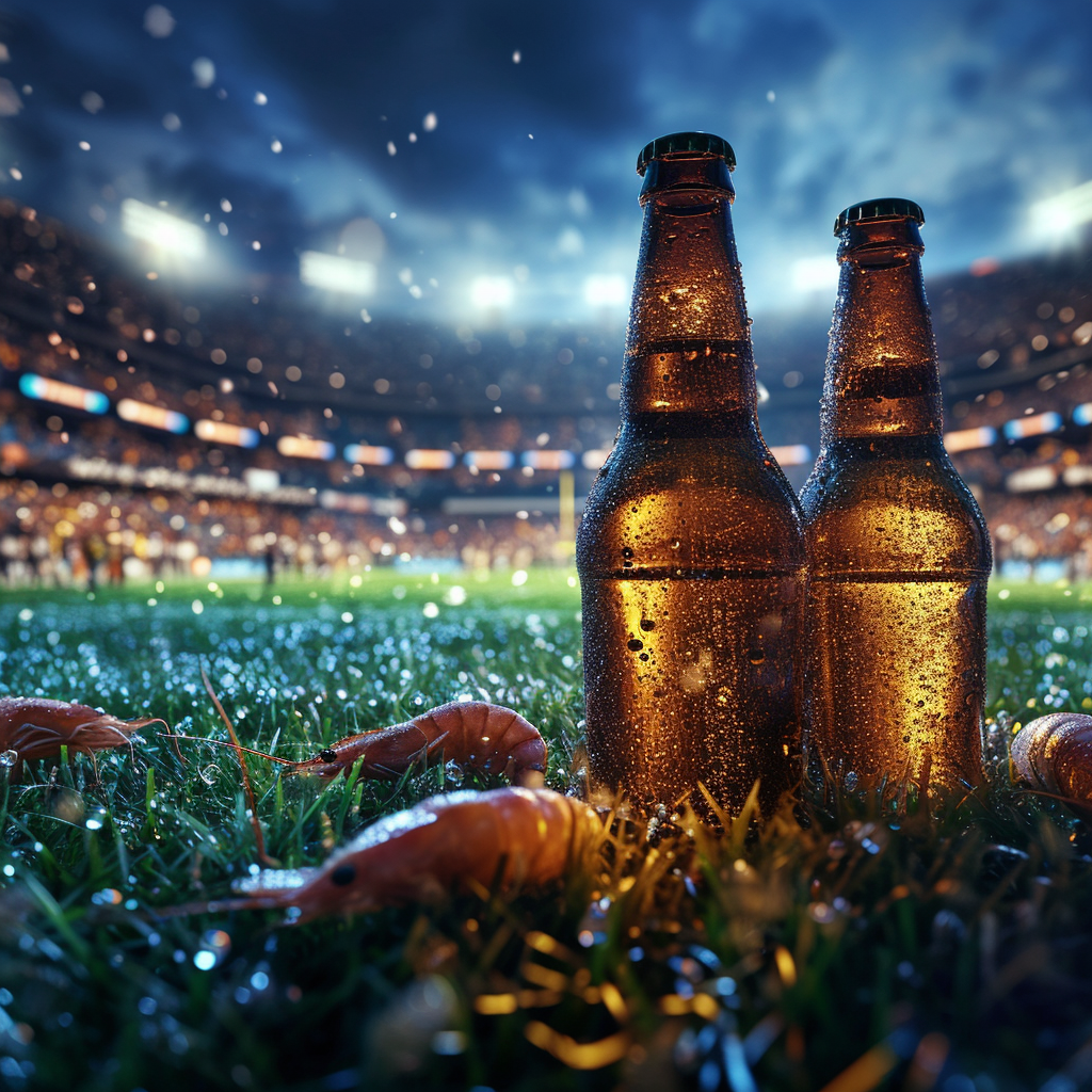 American Football Stadium Jumbo Beer Bottles Field Goal