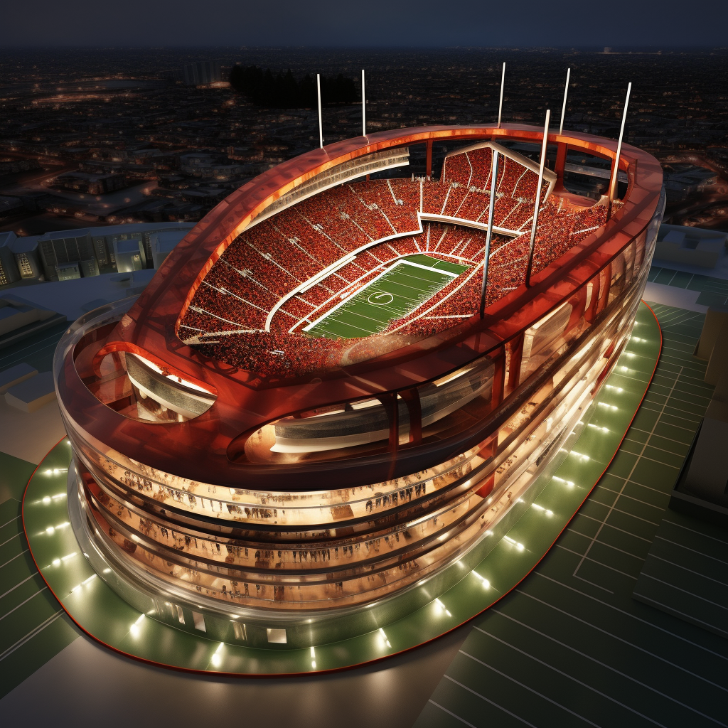 Shoe-shaped American football stadium