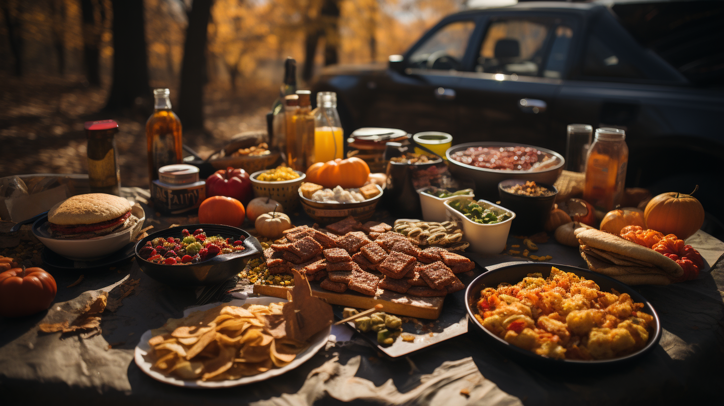 Group of friends enjoying football tailgating