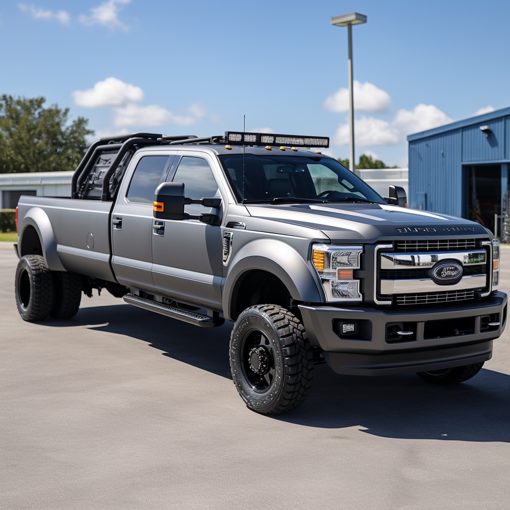 Gray Ford F350 Dually Frailer