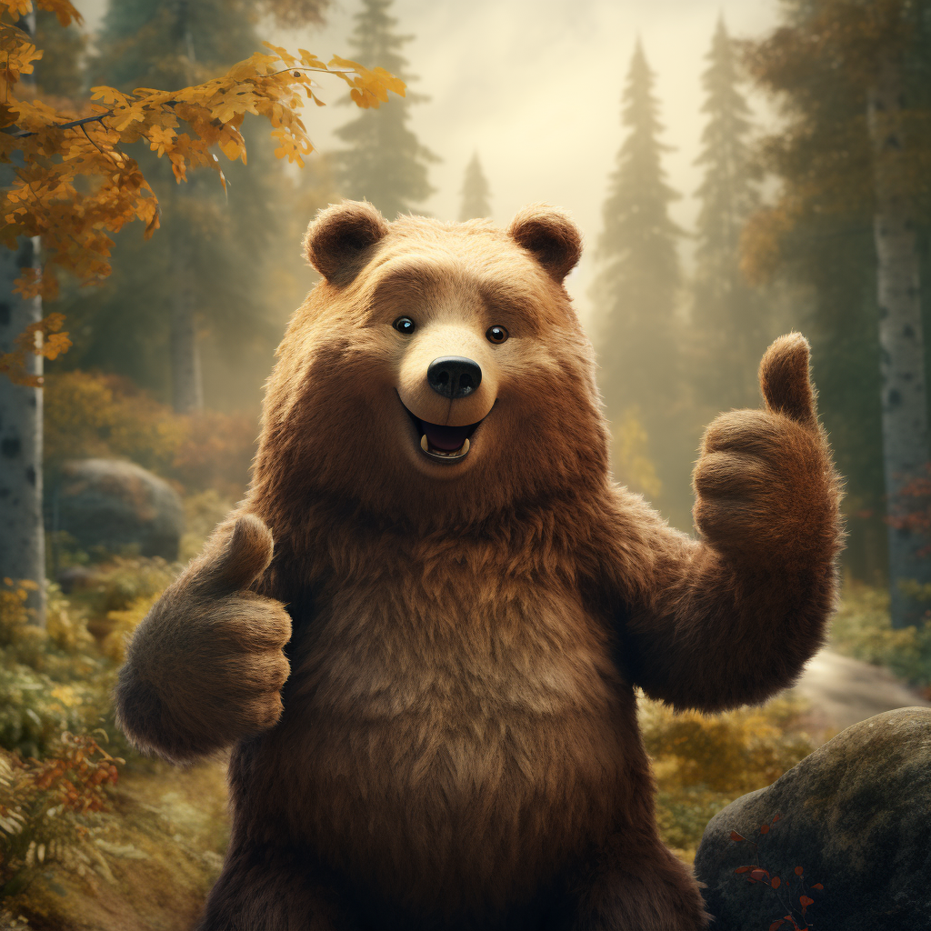 Bear giving thumbs up