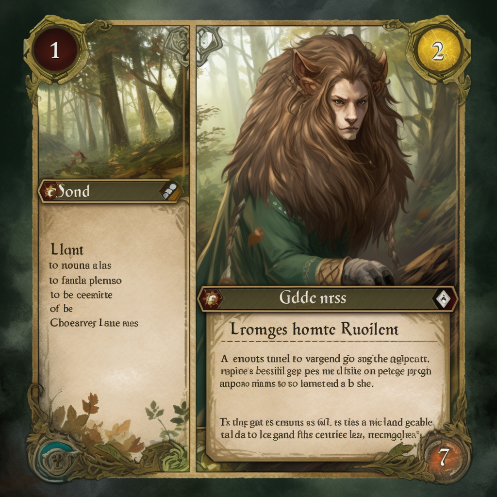 Forest creature princess lion magic card