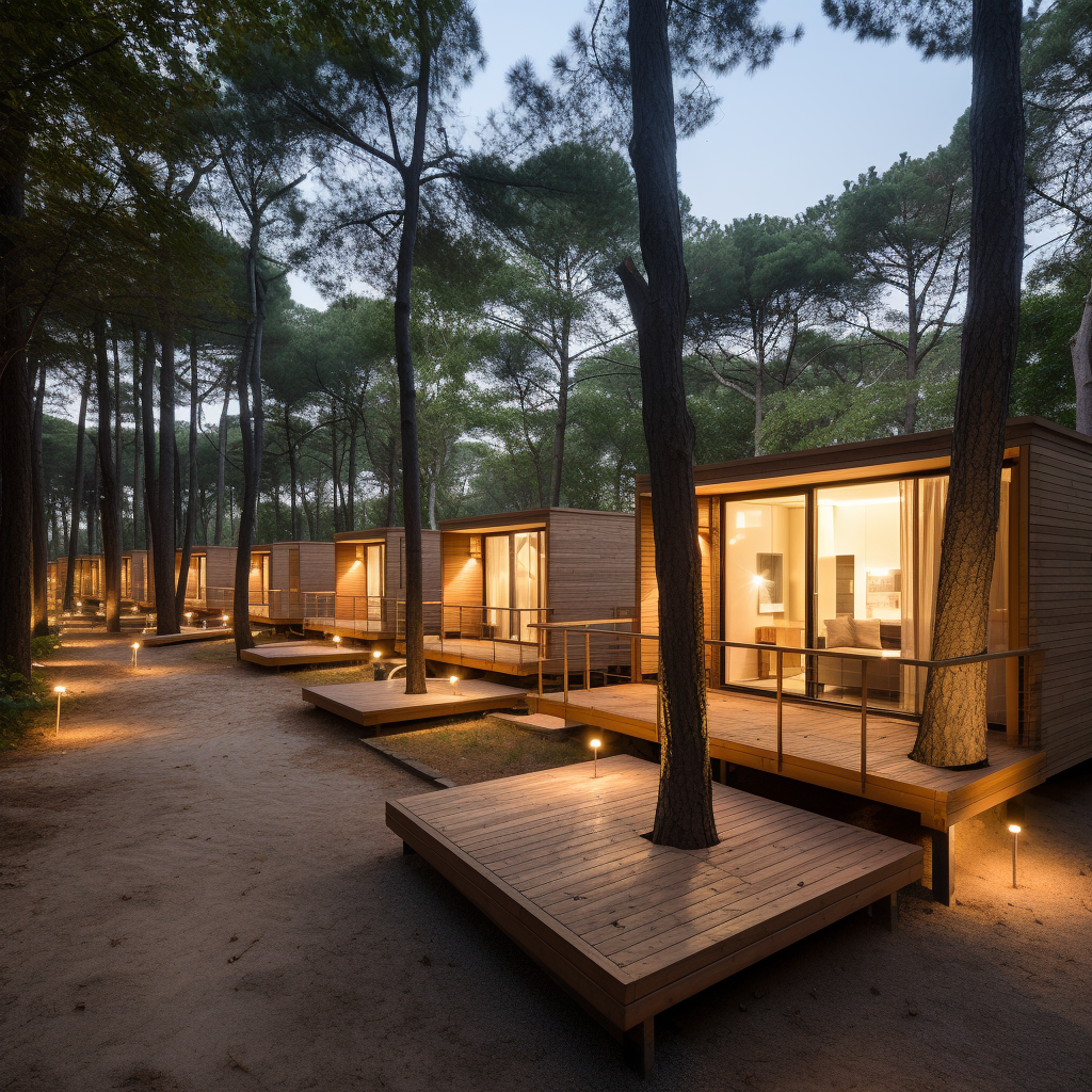 Forest ecological room in square-shaped forest