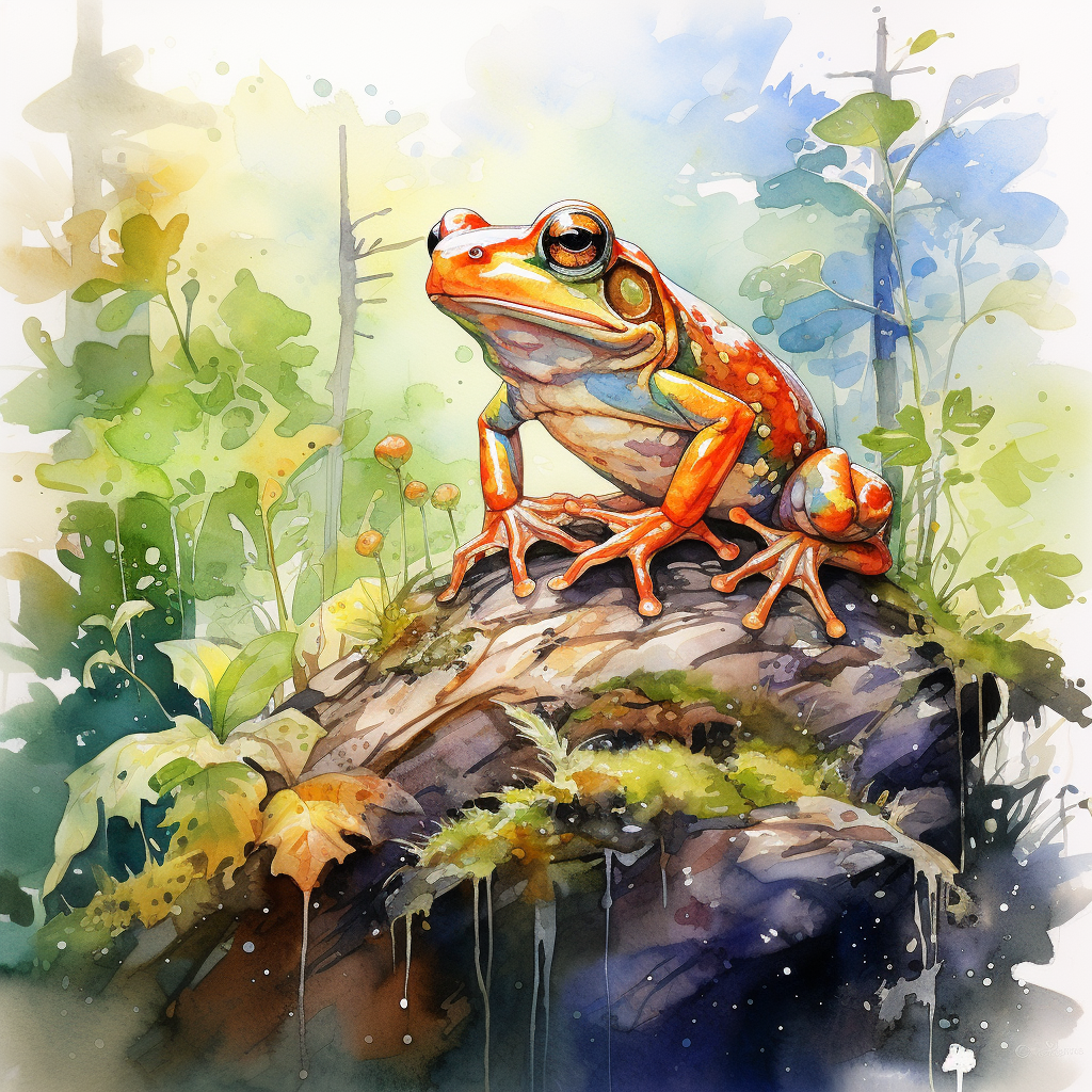 Vibrant frog in the forest