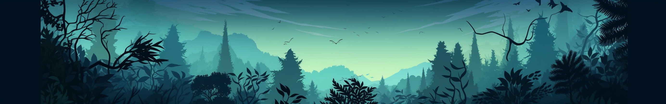 Silhouette of Forest in 2D Game Art