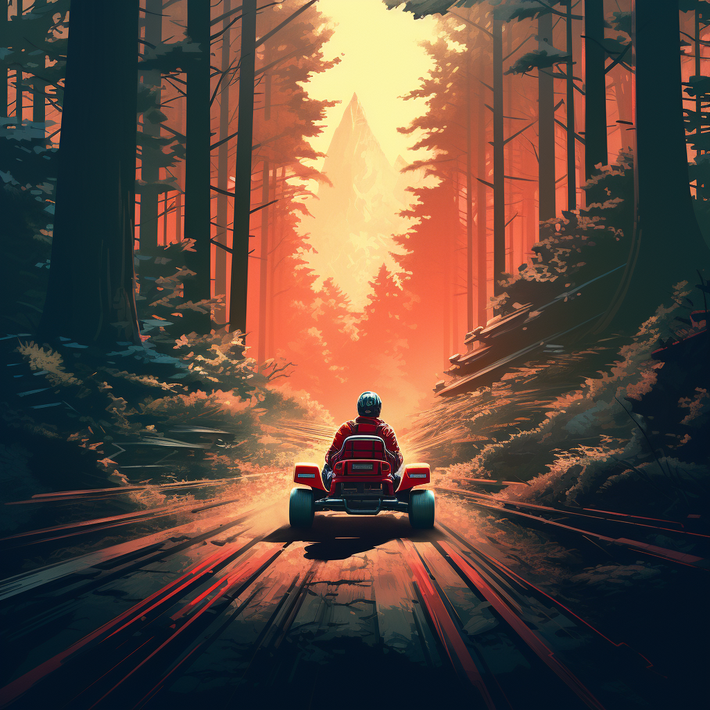 Forest red go kart movie poster